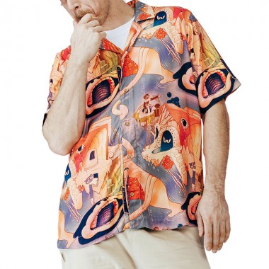 THE DUDES TORMENTED NIGHTS COLOR HAWAIIAN SHIRT MULTICOLOR
