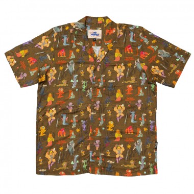 THE DUDES CITADELIC MONSTERS HAWAIIAN SHIRT MULTICOLOR