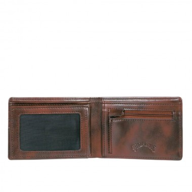 BILLABONG VACANT PU TRI-FOLD WALLET CHOCOLATE