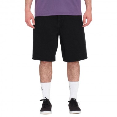 VOLCOM BILLOW DENIM SHORTS BLACK