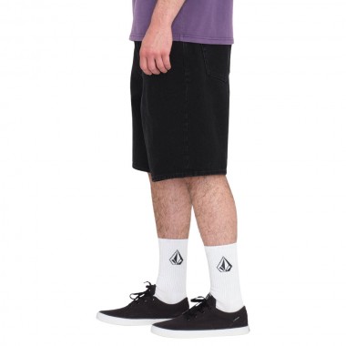 VOLCOM BILLOW DENIM SHORTS BLACK