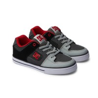 DC PURE ELASTIC K SHOES RED/HEATHER GREY