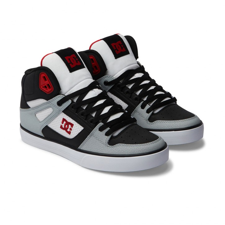 DC PURE HIGH-TOP SHOES BLACK/GREY/RED
