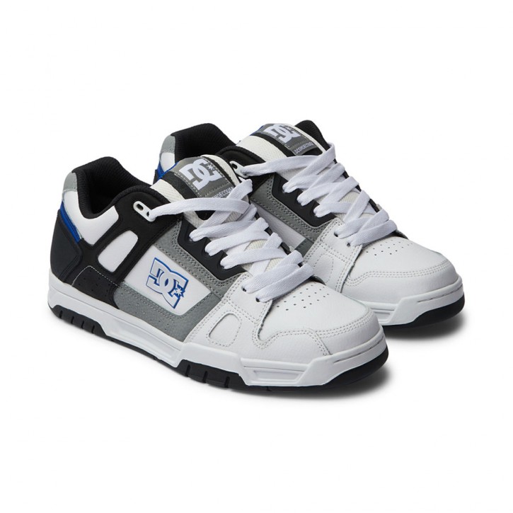 DC STAG SHOES WHITE/GREY/BLUE