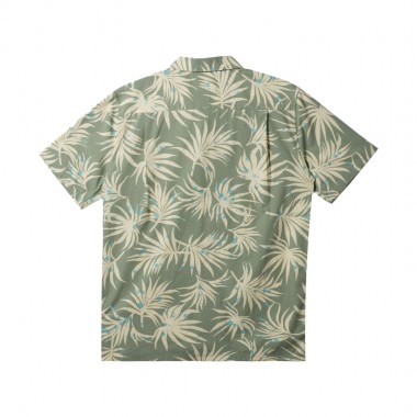 QUIKSILVER BEACH CLUB CASUAL SS SHIRT WOODLAND ABSTR SEA SPR
