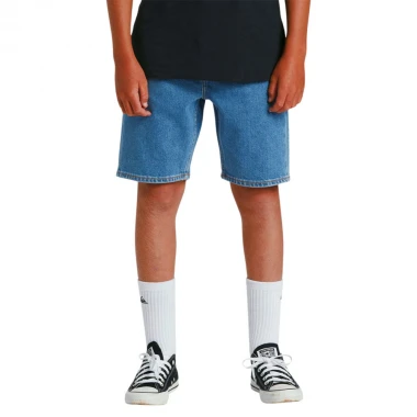QUIKSILVER SATURN BAGGY K DENIM SHORTS 2001 STONE WASH