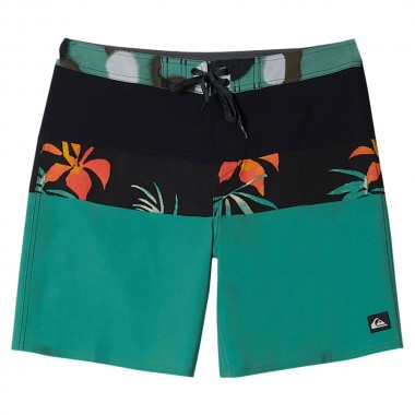 QUIKSILVER SURFSILK PANEL 18 BOARDSHORTS OMNI SCALLOP BLACK