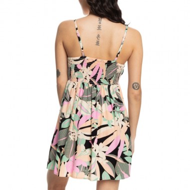 ROXY EVENING GLOW AGAIN DRESS ANTHRACITE FLORAL FIESTA BIG