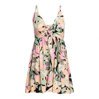 ROXY EVENING GLOW AGAIN DRESS ANTHRACITE FLORAL FIESTA BIG
