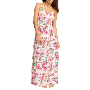 ROXY RAINBOW ROAD MAXI DRESS SNOW WHITE HAPPY TROPICAL