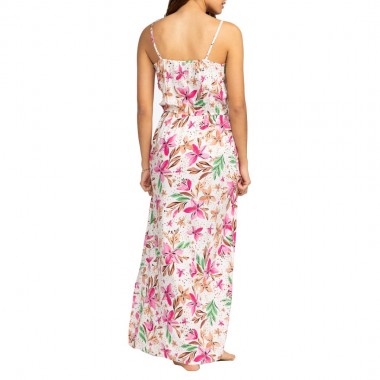 ROXY RAINBOW ROAD MAXI DRESS SNOW WHITE HAPPY TROPICAL