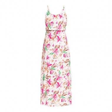 ROXY RAINBOW ROAD MAXI DRESS SNOW WHITE HAPPY TROPICAL