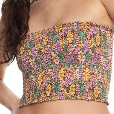 ROXY WARM WATERS BANDEAU TOP ROOT BEER ALL ABOUT SOL MINI