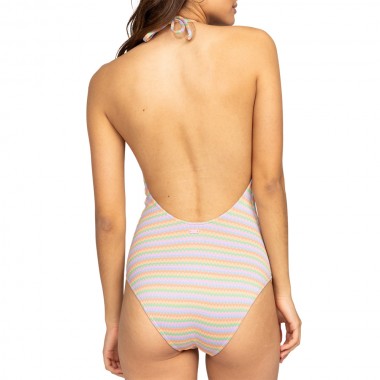 ROXY WAVY STRIPE ONE PIECE SWIMSUIT PAPAYA WAVY STRIPE S