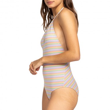 ROXY WAVY STRIPE ONE PIECE SWIMSUIT PAPAYA WAVY STRIPE S