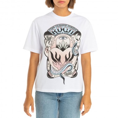 RVCA BURNING W T-SHIRT ANTIQUE WHITE