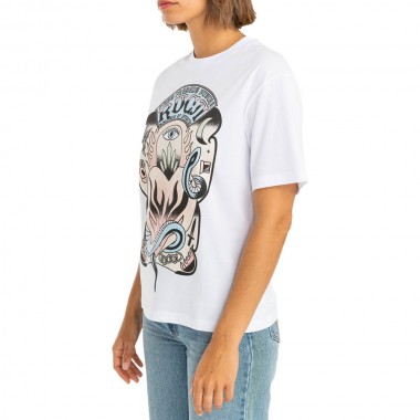 RVCA BURNING W T-SHIRT ANTIQUE WHITE