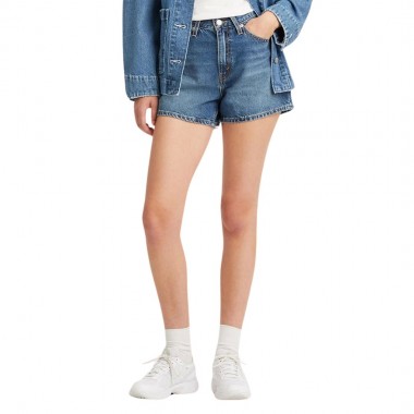 LEVI'S 80S MOM W SHORTS MED INDIGO - WORN IN/BLUE