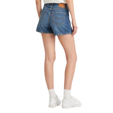 LEVI'S 80S MOM W SHORTS MED INDIGO - WORN IN/BLUE