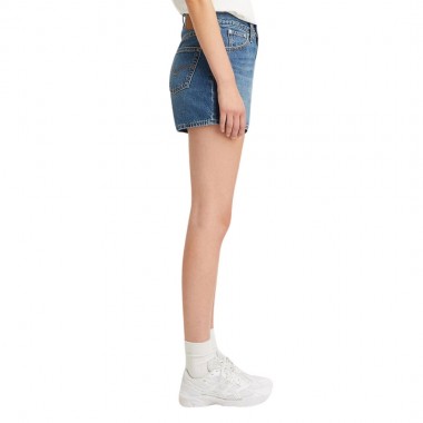 LEVI'S 80S MOM W SHORTS MED INDIGO - WORN IN/BLUE