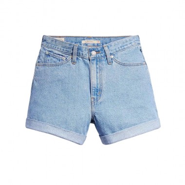 LEVI'S ROLLED 80S MOM W SHORTS MED INDIGO - FLAT FINISH/BLUE