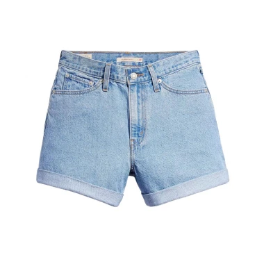 LEVI'S ROLLED 80S MOM W SHORTS MED INDIGO - FLAT FINISH/BLUE