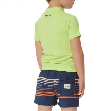 RIP CURL BRAND WAVE UPF S/S K RASH VEST LIME