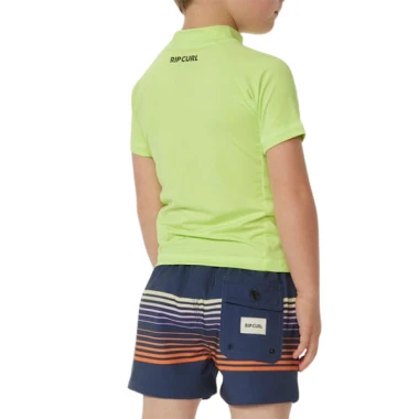 RIP CURL BRAND WAVE UPF S/S K RASH VEST LIME
