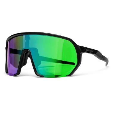 HORSEFEATHERS ARCHIE BIKE SUNGLASSES BLACK/MIRROR GREEN
