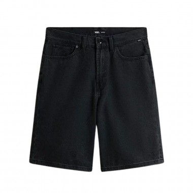 VANS CHECK-5 BAGGY DENIM SHORTS BLACK