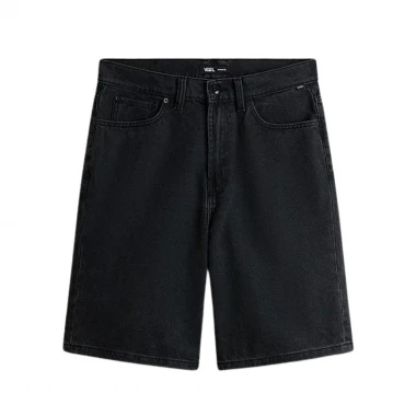 VANS CHECK-5 BAGGY DENIM SHORTS BLACK
