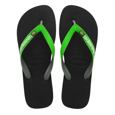 HAVAIANAS BRASIL MIX SANDALS BLACK/LIME GREEN