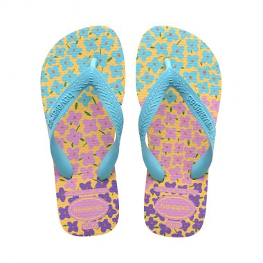 HAVAIANAS KIDS FLORES SANDALS CAJA YELLOW/BLUE