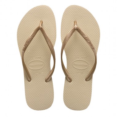 HAVAIANAS SLIM SANDALS SAND GREY/LIGHT GOLDEN