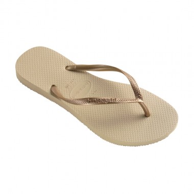 HAVAIANAS SLIM SANDALS SAND GREY/LIGHT GOLDEN