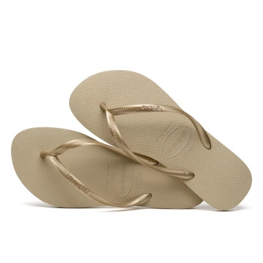 HAVAIANAS SLIM SANDALS SAND GREY/LIGHT GOLDEN