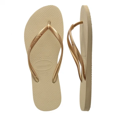 HAVAIANAS SLIM SANDALS SAND GREY/LIGHT GOLDEN