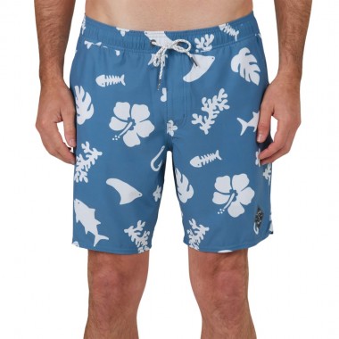 SALTY CREW LOWTIDE ELASTIC BOARDSHORT SLATE/WHITE