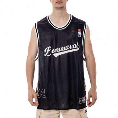 BEE UNUSUAL MESH TANK TOP JAGUAR PRINT/BLACK