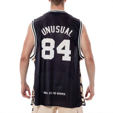 BEE UNUSUAL MESH TANK TOP JAGUAR PRINT/BLACK