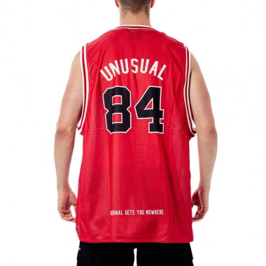 BEE UNUSUAL MESH TANK TOP RED