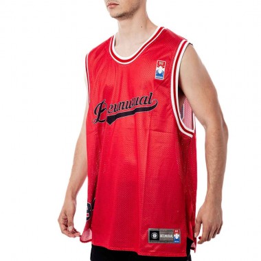 BEE UNUSUAL MESH TANK TOP RED