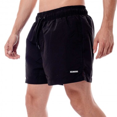 BEE UNUSUAL MONOCHROME SWIM SHORTS BLACK
