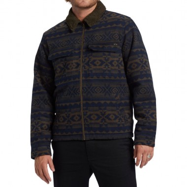 BILLABONG BARLOW SHERPA JACKET DARK BROWN