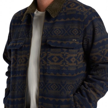 BILLABONG BARLOW SHERPA JACKET DARK BROWN