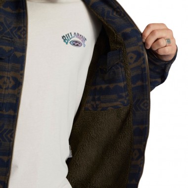 BILLABONG BARLOW SHERPA JACKET DARK BROWN