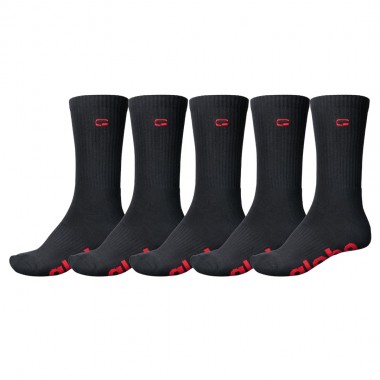 GLOBE OG LOGO HI CREW SOCKS 5-PACK BLACK