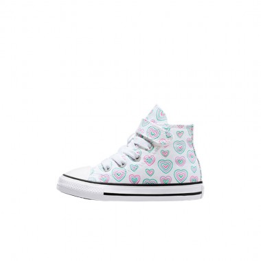 CONVERSE CHUCK TAYLOR ALL STAR HEARTS INF HI SHOES WHT/PNK/WHT
