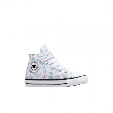 CONVERSE CHUCK TAYLOR ALL STAR HEARTS INF HI SHOES WHT/PNK/WHT