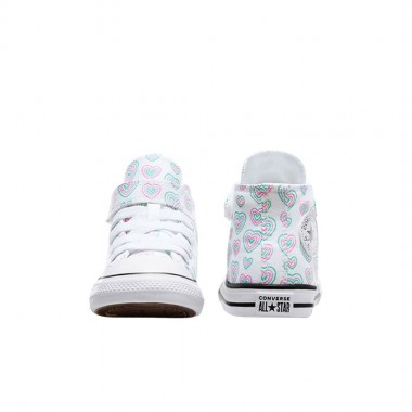 CONVERSE CHUCK TAYLOR ALL STAR HEARTS INF HI SHOES WHT/PNK/WHT